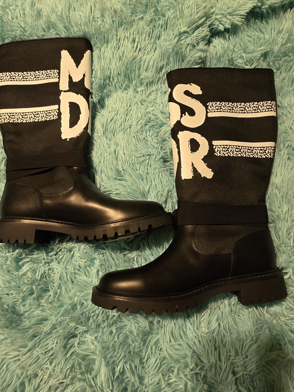 Dior Black 'Miss Dior' Mid-Calf Logo Paddock Boots - Picture 2 of 5